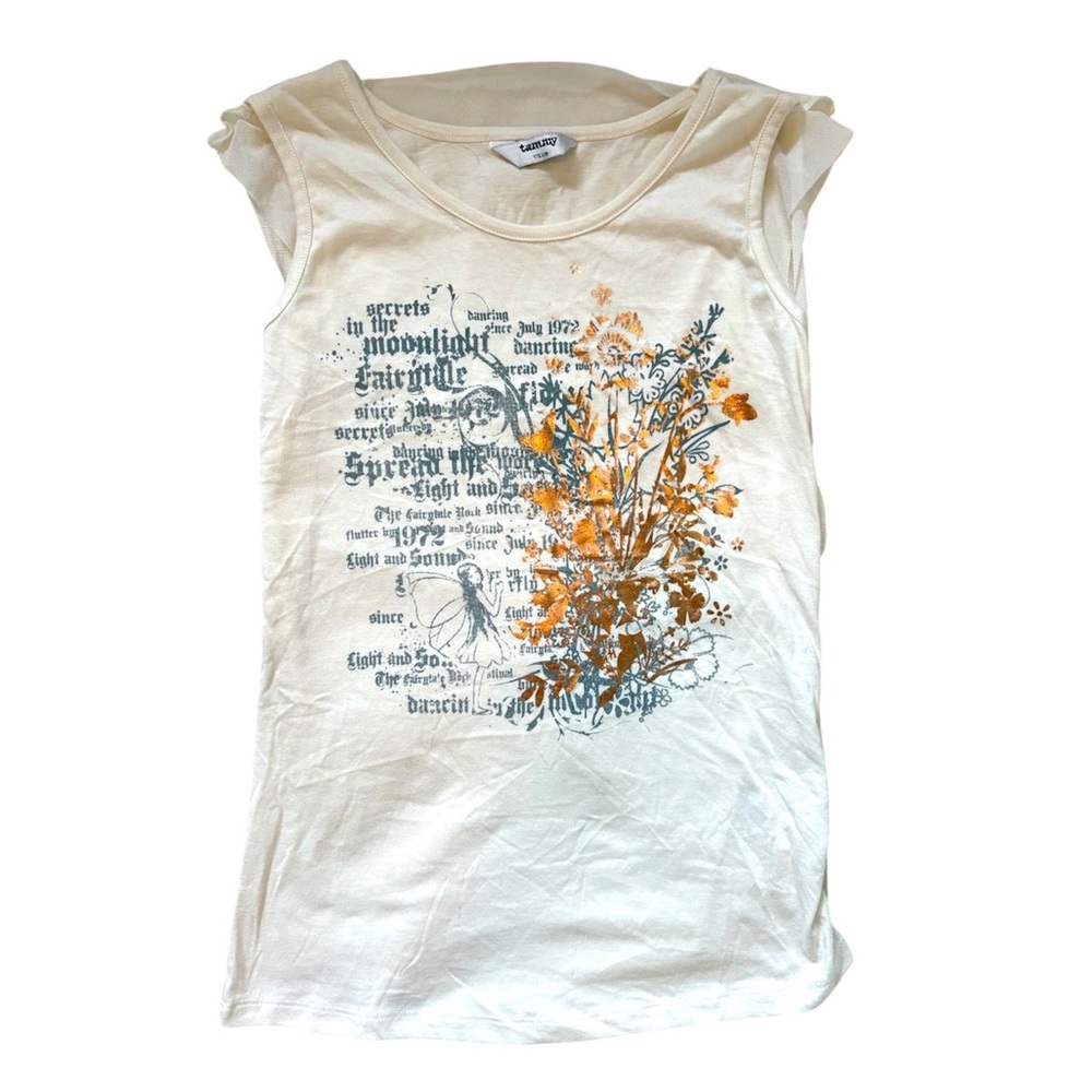 Vintage Tammy Woman’s Small Gold Foiled Graphic Fairy Design Short Sleeve Shirt
